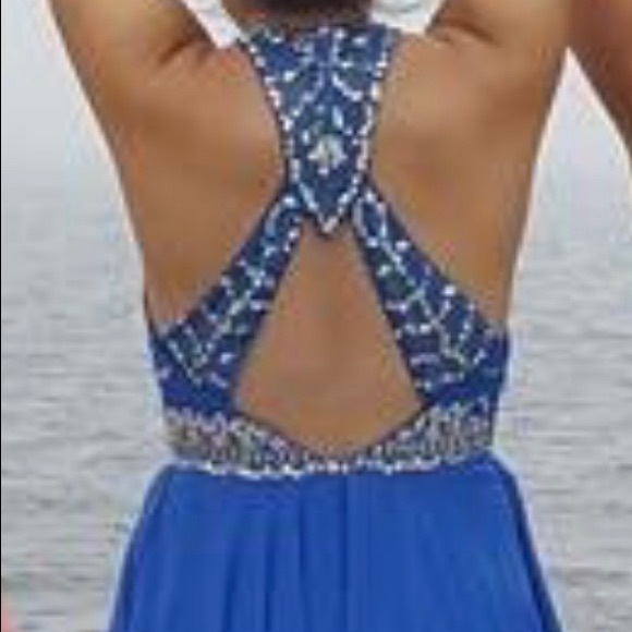 Blue Sparkly Prom Dress - Picture 2 of 4